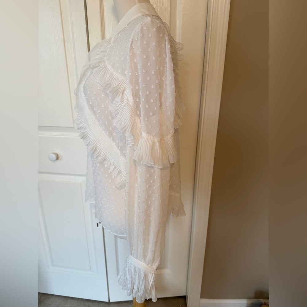 Self-Portrait White Ruffled Blouse - Picture 3 of 6